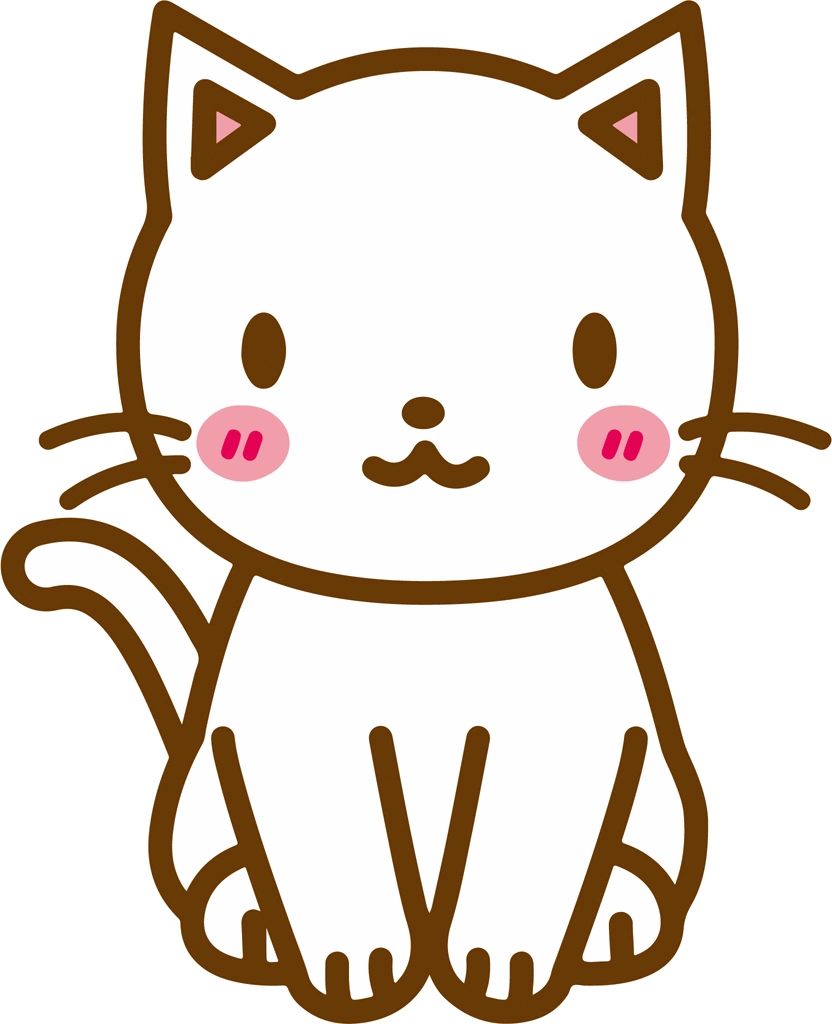 3種類の座った猫のイラストとベクター | 白猫