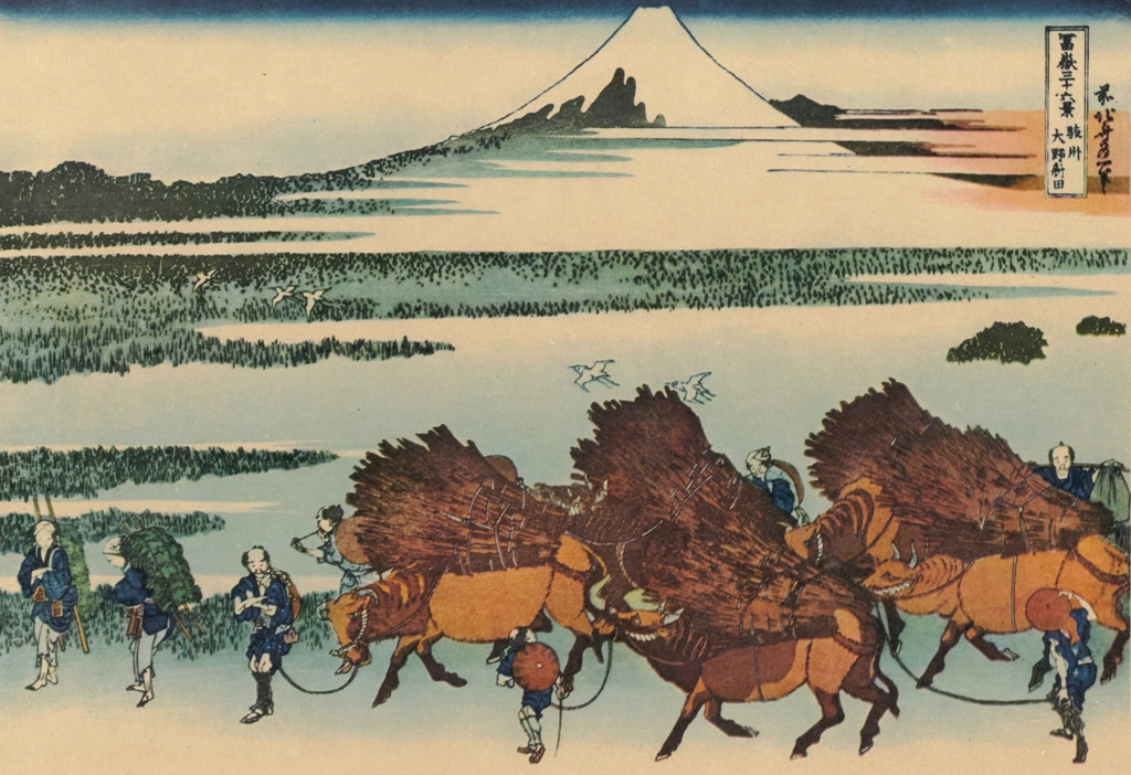 Thirty-Six Views of Mount Fuji: Ōno Field in Suruga Province by Katsushika Hokusai (circa 1830) | from Fugaku Sanjūrokkei