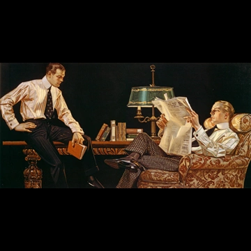 「男たちの読書 （アロー・カラーの広告）」 J・C・ライエンデッカー （1914年）