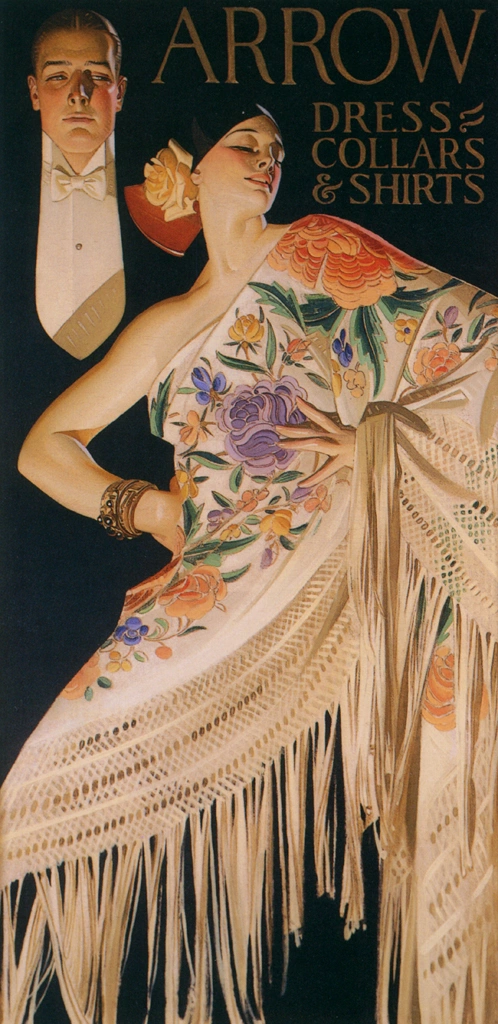 「スペインのショールをまとった男女 （アロー・カラーの広告）」 J・C・ライエンデッカー （1926年） | J.C. Leyendecker: American Imagistより