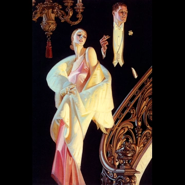 「階段を降りるカップル （アロー・カラーの広告）」 J・C・ライエンデッカー （1932年）