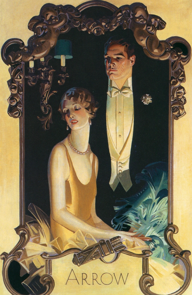 「男性と着席する淑女 （アロー・カラーの広告）」 J・C・ライエンデッカー （1929年） | J.C. Leyendecker: American Imagistより