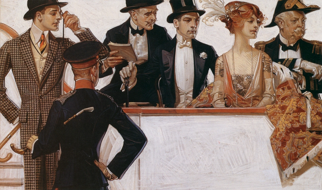 「証人台2 （アロー・カラーの広告）」 J・C・ライエンデッカー （1913年） | J.C. Leyendecker: American Imagistより