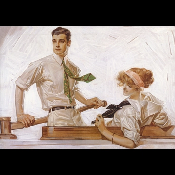 「ボートのカップル」 J・C・ライエンデッカー （1922年）