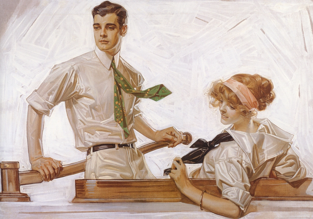 「ボートのカップル」 J・C・ライエンデッカー （1922年） | J.C. Leyendecker: American Imagistより