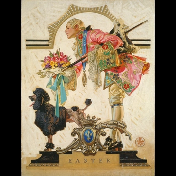 「イースター （18世紀のフランス人とプードル）」 J・C・ライエンデッカー （1917年）
