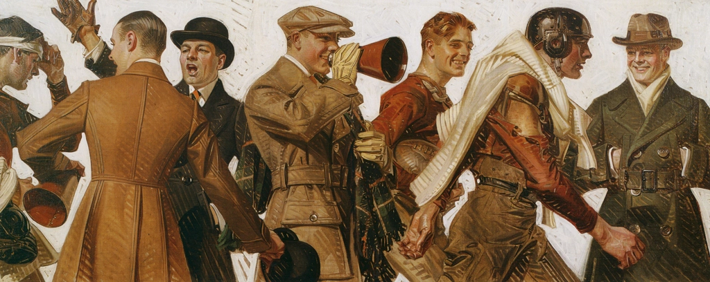「ラグビー選手とファン （クッペンハイマーの広告）」 J・C・ライエンデッカー （1917年頃） | J.C. Leyendecker: American Imagistより