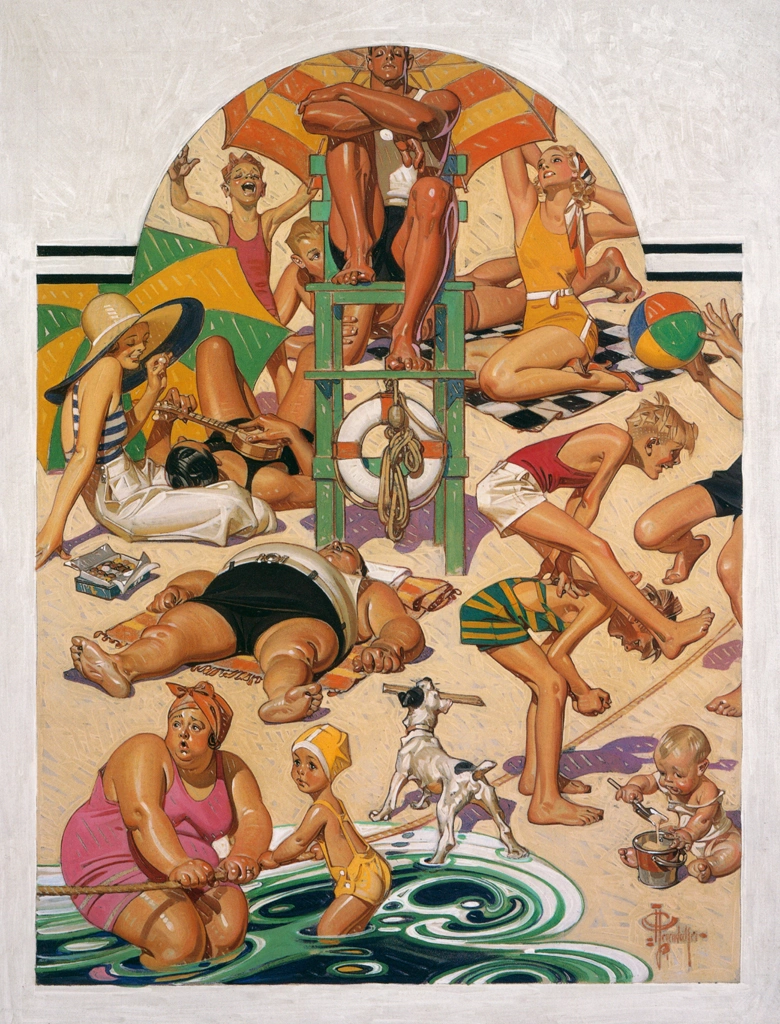「労働者の日のビーチ」 J・C・ライエンデッカー （1932年） | J.C. Leyendecker: American Imagistより