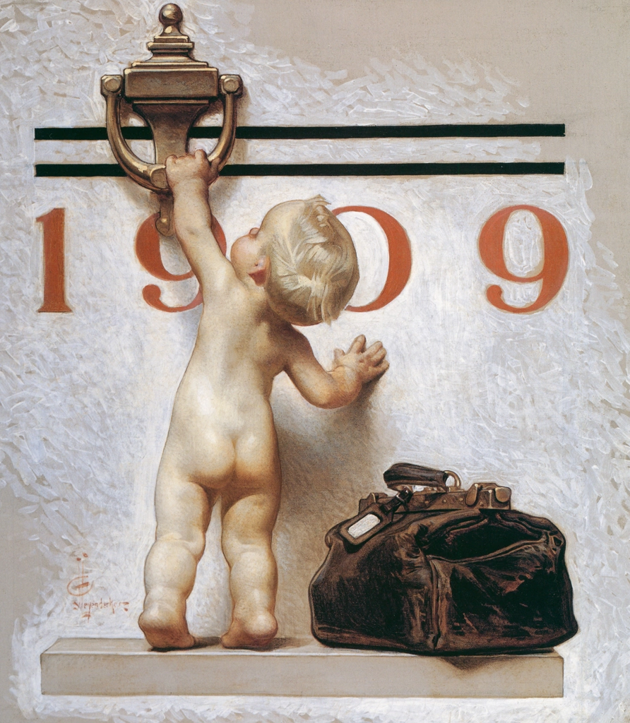 「ニューイヤーベイビー 1909」 J・C・ライエンデッカー （1909年） | J.C. Leyendecker: American Imagistより