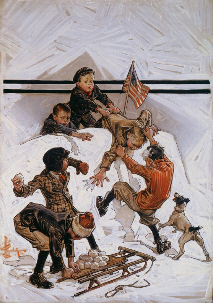 「雪合戦」 J・C・ライエンデッカー （1911年） | J.C. Leyendecker: American Imagistより