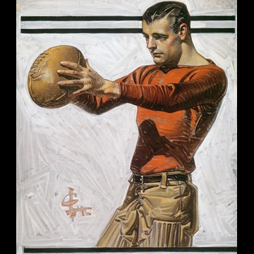 「フットボール選手：ドロップキッカー」 J・C・ライエンデッカー （1912年）