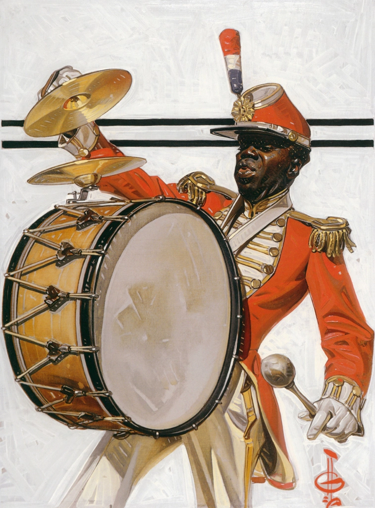 「バスドラマー」 J・C・ライエンデッカー （1921年） | J.C. Leyendecker: American Imagistより