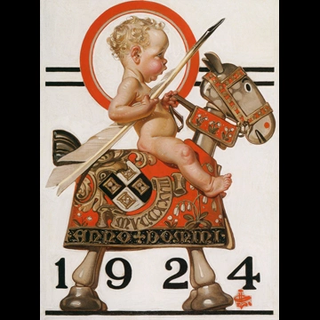 New Year’s Baby 1924 （Jousting) by J. C. Leyendecker (1923)
