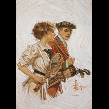 Golf or Tennis? by J. C. Leyendecker (1910)