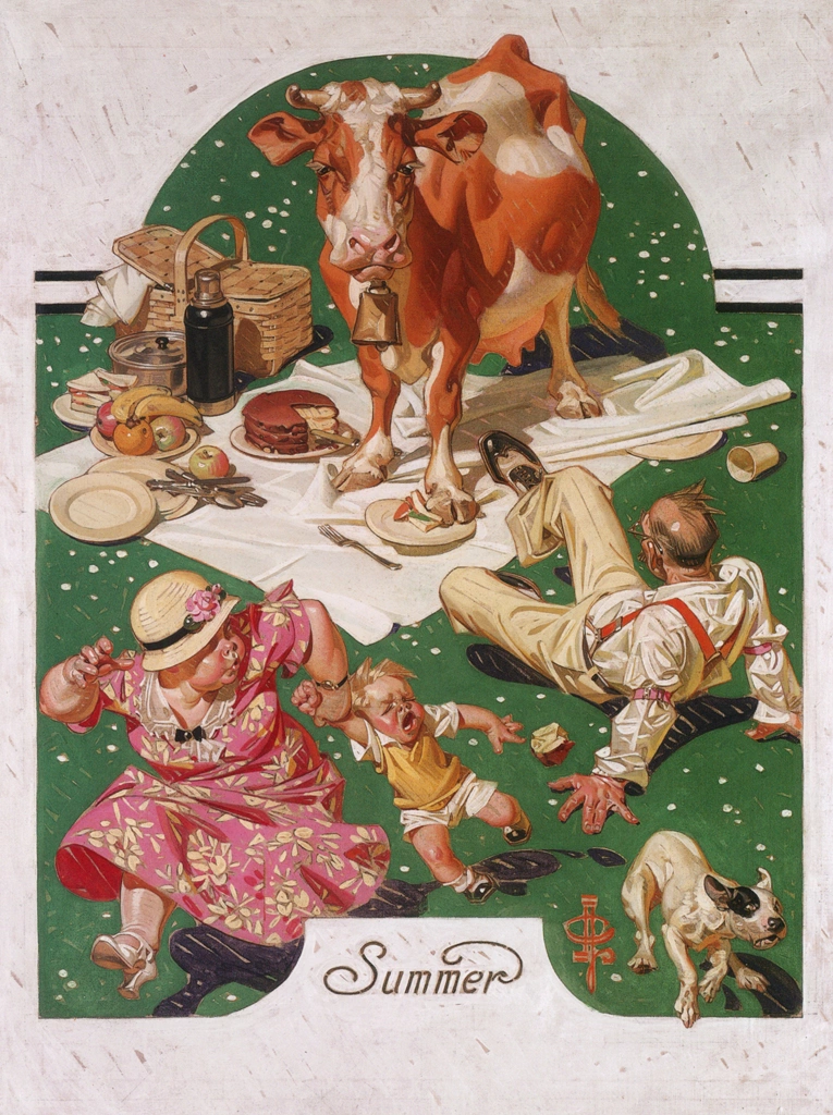 Interrupted Picnic by J. C. Leyendecker (1933) | from J.C. Leyendecker: American Imagist