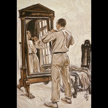 Man in Mirror (from The Voice in the Rice) by J. C. Leyendecker (1909)