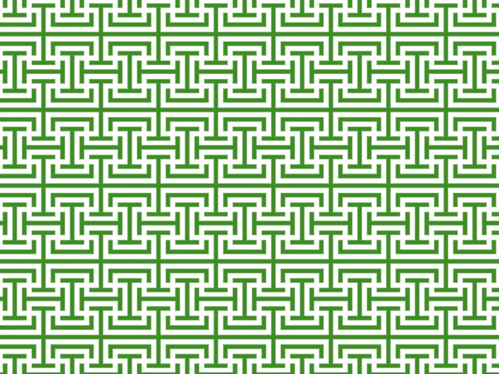 6種類の工字繋ぎのパターン背景イラストとベクター | 緑色と白色