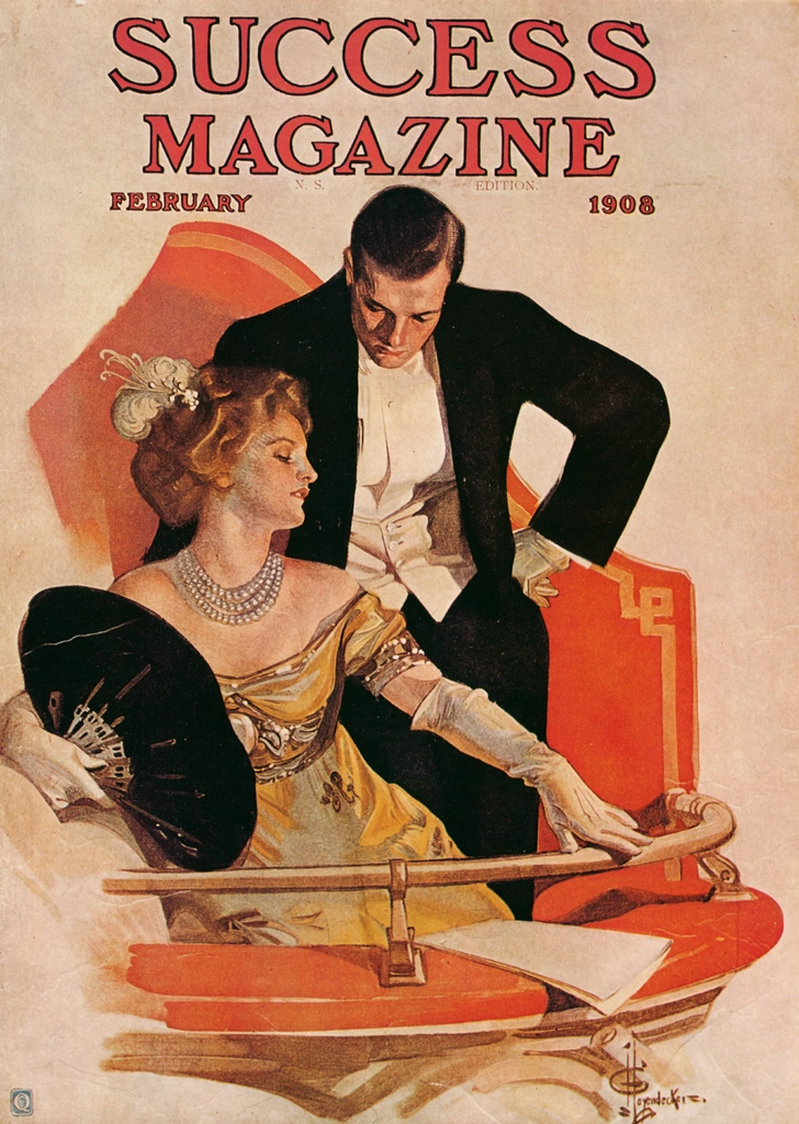 「1908年2月号のサクセスマガジンの表紙」 J・C・ライエンデッカー （1908年） | The J. C. Leyendecker Poster Bookより