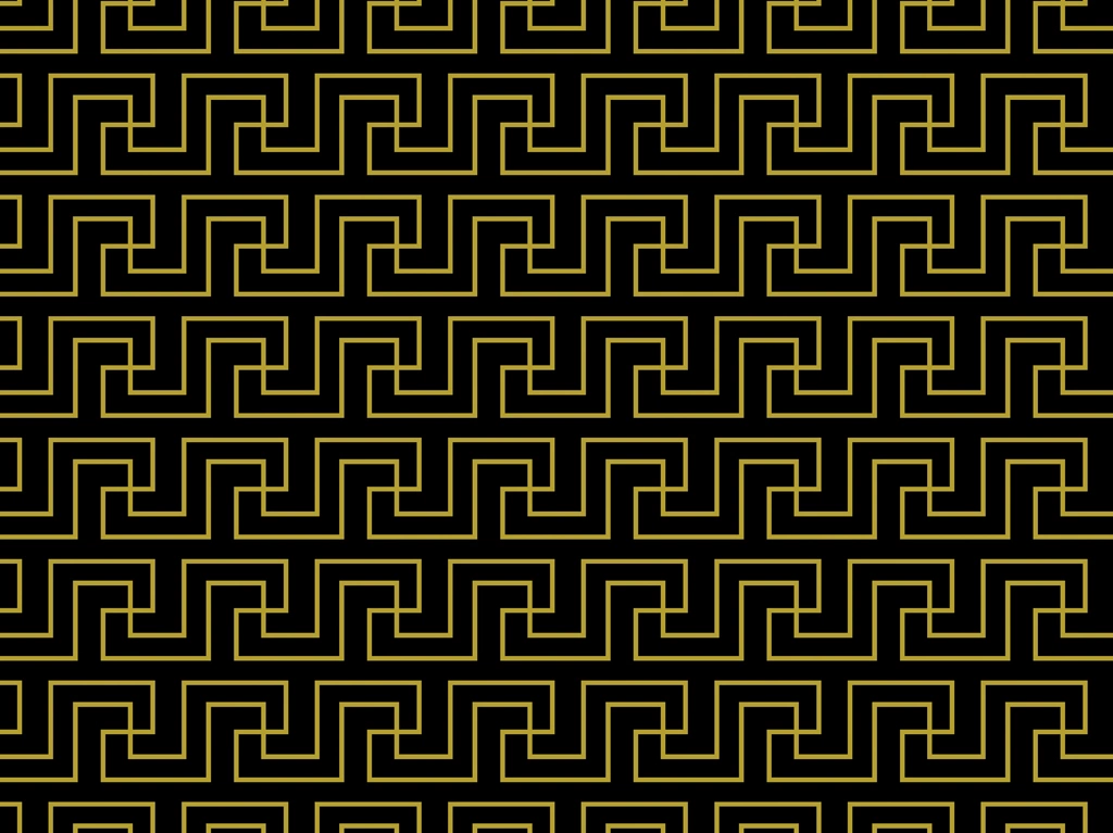 6種類の卍柄模様の背景イラストとベクター | 金色と黒色