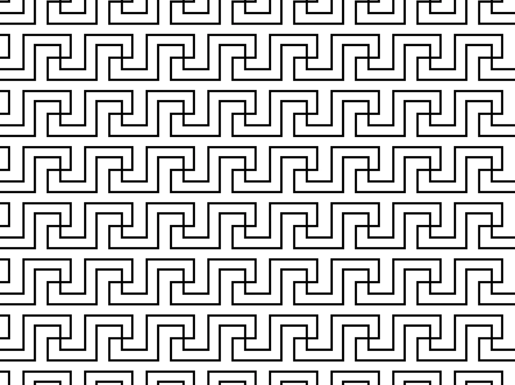 6種類の卍柄模様の背景イラストとベクター | 黒色と白色