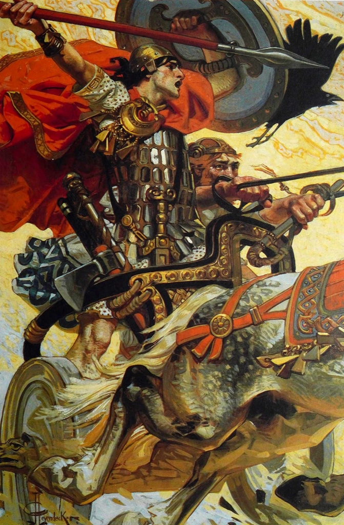 Chuchulain in Battle by J. C. Leyendecker (1907) | from The J. C. Leyendecker Collection