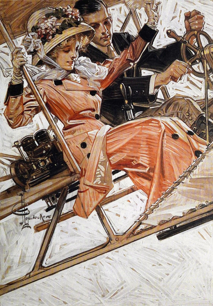 Flying in Style by J. C. Leyendecker (1909) | from The J. C. Leyendecker Collection