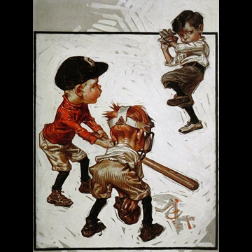 「野球をしている子供たち」 J・C・ライエンデッカー （1915年）