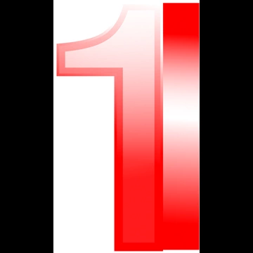 6種類の数字の1のイラストとベクター
