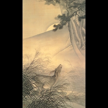 「月下鳴鹿」 川合玉堂 （1901年）