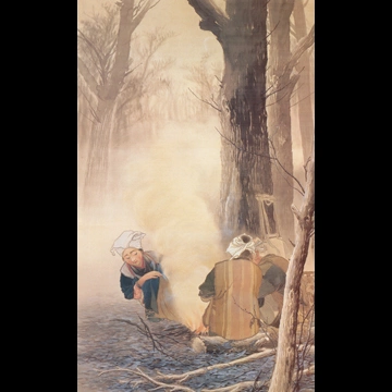 「焚火」 川合玉堂 （1903年）