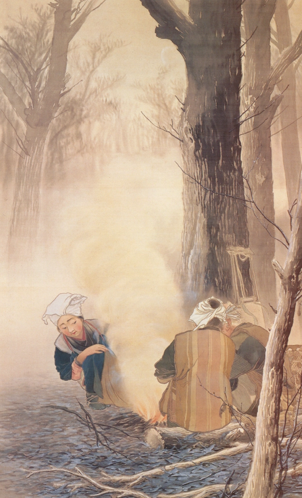 「焚火」 川合玉堂 （1903年） | 没後50年 川合玉堂展 時を超え よみがえる日本自然より