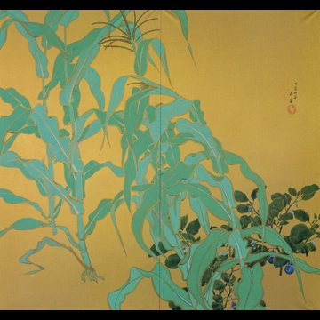 「背戸の畑」 川合玉堂 （1914年）