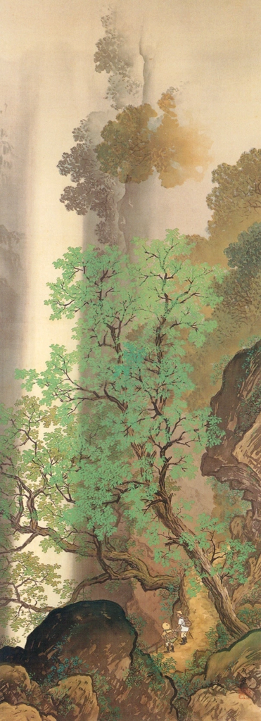 「緑陰懸瀑」 川合玉堂 （1928年頃） | 没後50年 川合玉堂展 時を超え よみがえる日本自然より