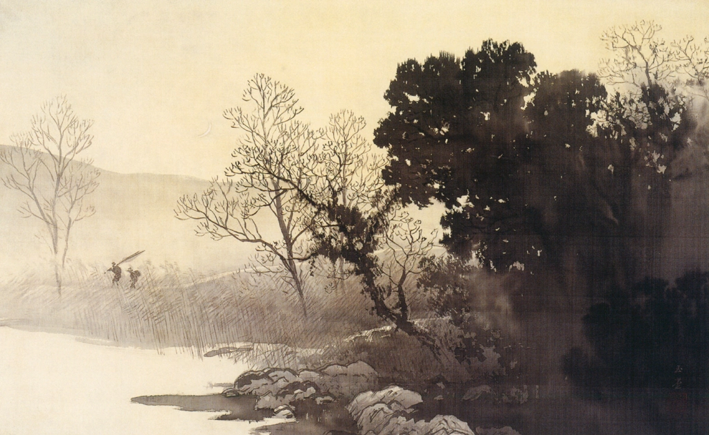 「湖畔晩帰」 川合玉堂 （1928年） | 没後50年 川合玉堂展 時を超え よみがえる日本自然より