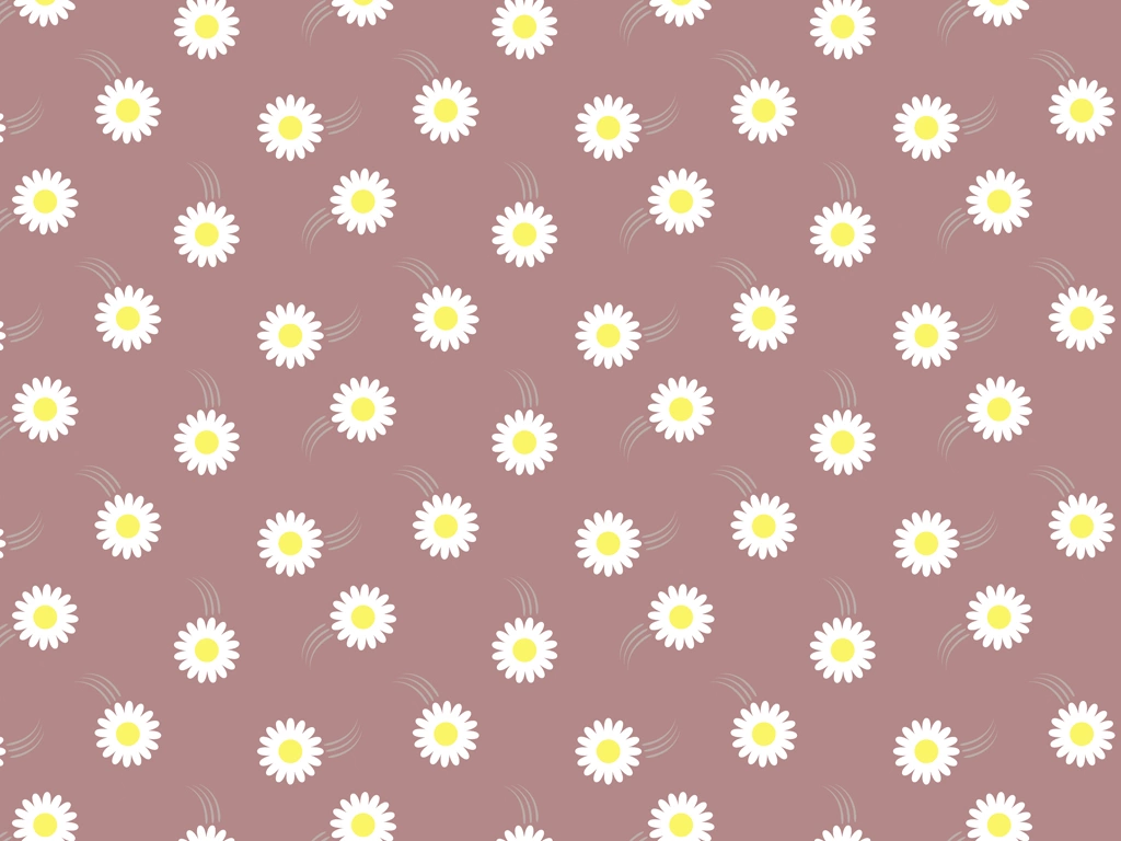 6種類のキク科の花柄模様の背景イラストとベクター | 白色と赤灰色