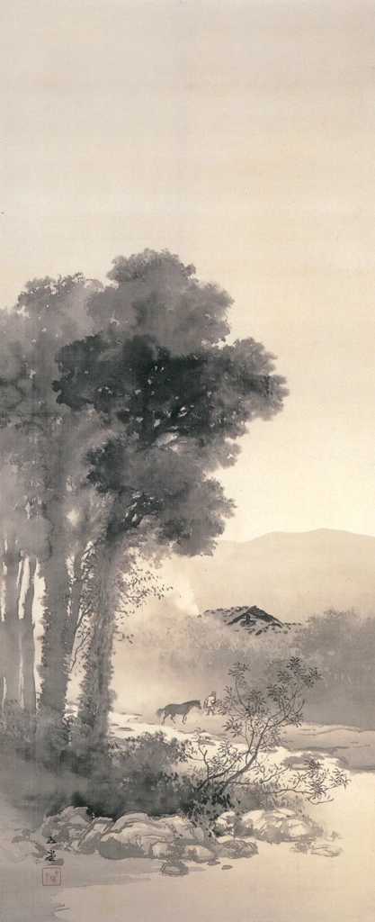 「渓畔晩涼図」 川合玉堂 （1912年） | 没後50年 川合玉堂展 時を超え よみがえる日本自然より
