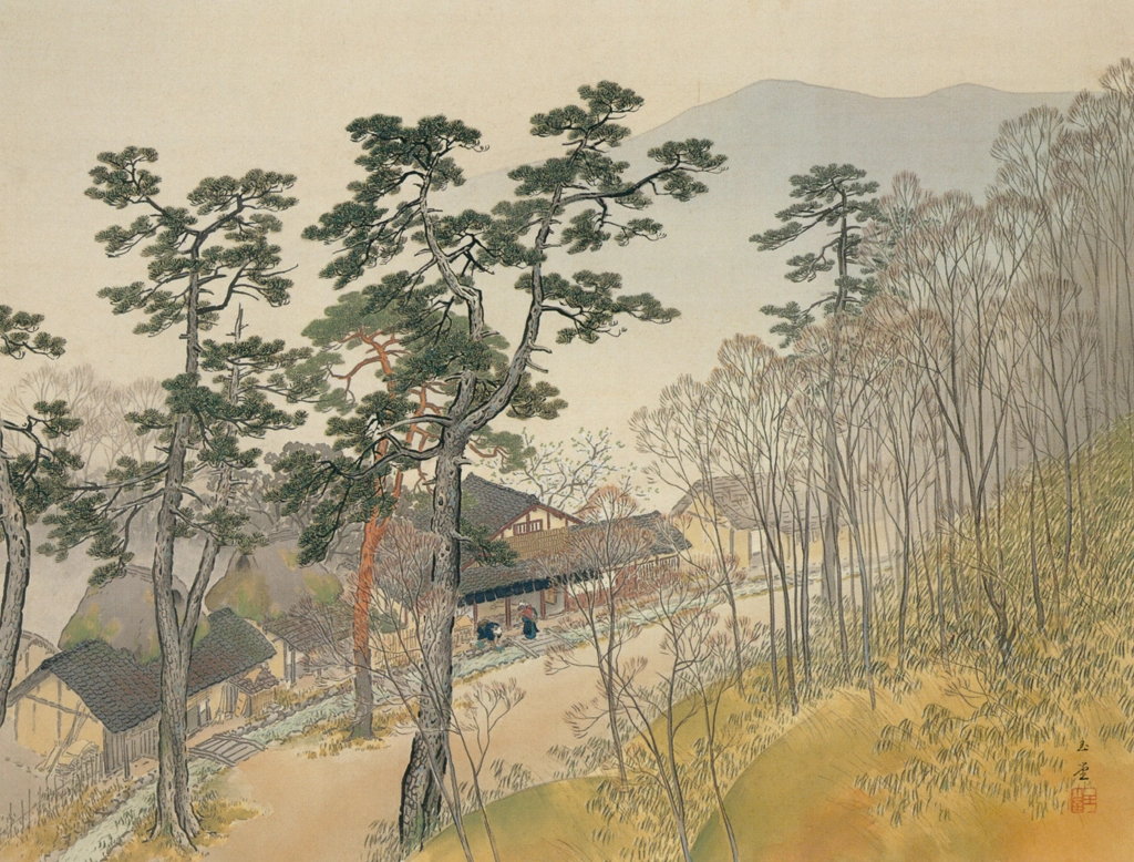 「中仙道之春」 川合玉堂 （1938年頃） | 川合玉堂展 描かれた日本の原風景より