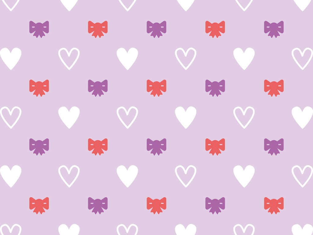 Ser of 6 Ribbon and Heart Pattern Background Illustrations and Vectors | Purple