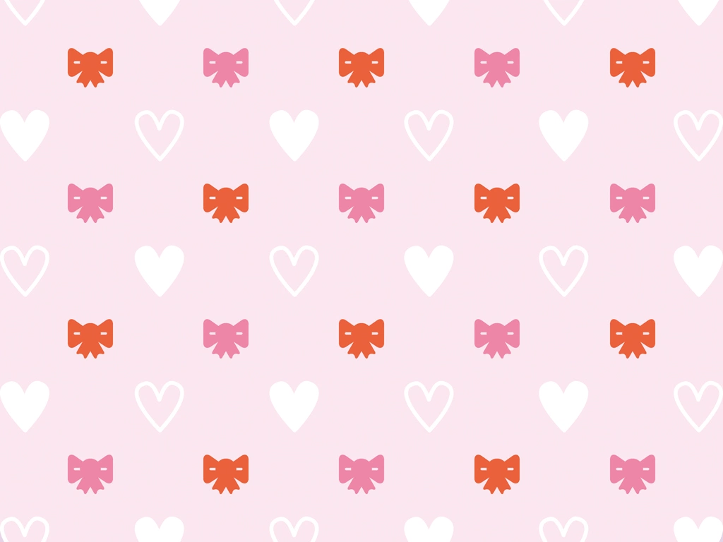 Ser of 6 Ribbon and Heart Pattern Background Illustrations and Vectors | Pink