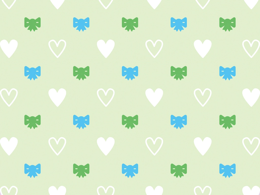 Ser of 6 Ribbon and Heart Pattern Background Illustrations and Vectors | Light Green
