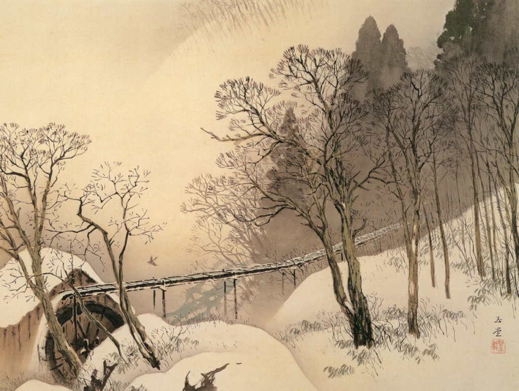 「雪中水車」 川合玉堂 （1942年） | 川合玉堂展 描かれた日本の原風景より