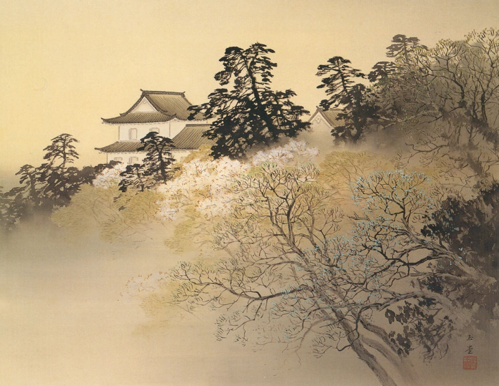 「古城春夕」 川合玉堂 （1942年） | 没後50年 川合玉堂展 時を超え よみがえる日本自然より