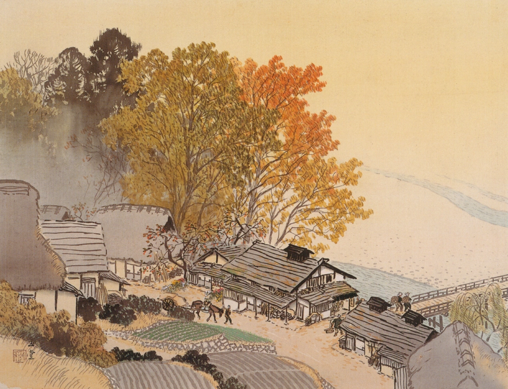「古駅の秋」 川合玉堂 （1948年） | 没後50年 川合玉堂展 時を超え よみがえる日本自然より