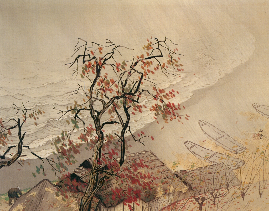 「時雨」 川合玉堂 （1949年） | 没後50年 川合玉堂展 時を超え よみがえる日本自然より