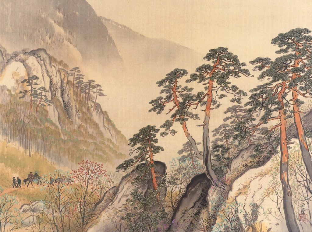 「旅路の春」 川合玉堂 （1950年） | 没後50年 川合玉堂展 時を超え よみがえる日本自然より