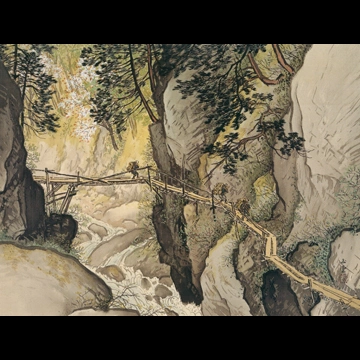 「渓間之花」 川合玉堂 （1950年頃）