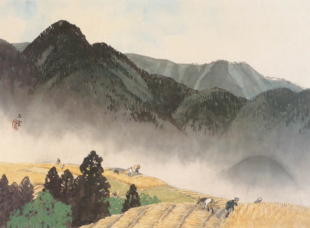 「遠雷麦秋」 川合玉堂 （1952年） | 没後50年 川合玉堂展 時を超え よみがえる日本自然より