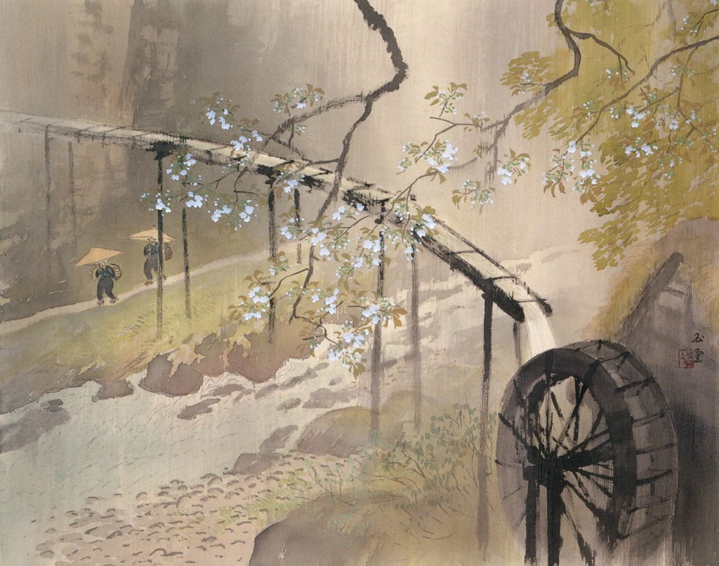 「暮春の雨」 川合玉堂 （1952年頃） | 没後50年 川合玉堂展 時を超え よみがえる日本自然より