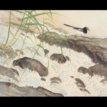 「水四題: 鶺鴒」 川合玉堂 （1953年）