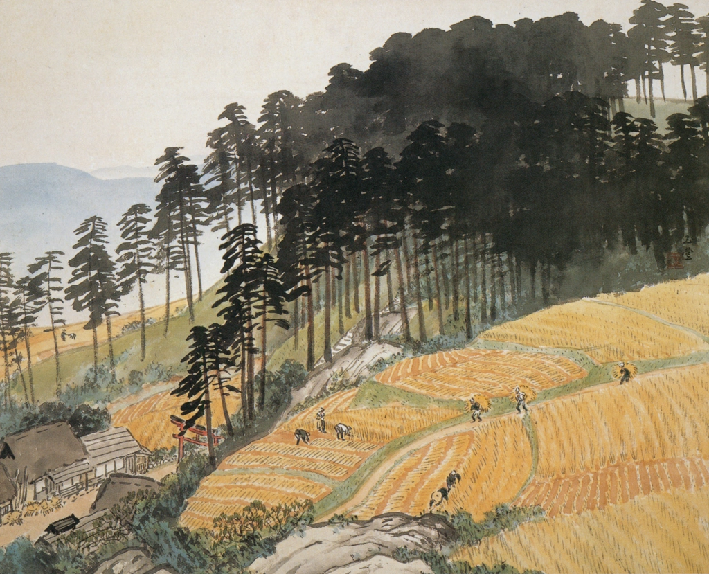 「麦秋」 川合玉堂 （1953年頃） | 川合玉堂展 描かれた日本の原風景より